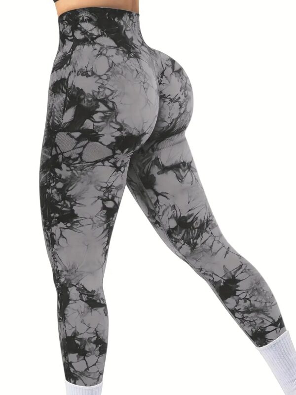 Women's Tie-Dye Seamless Peach Butt High Waist Butt Pants Stretch Fitness Yoga Pants - Image 4