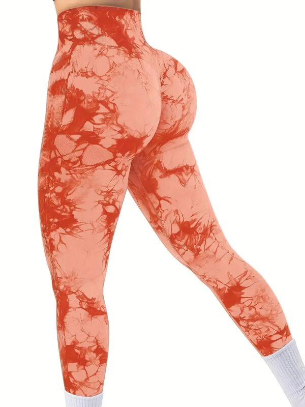 Women's Tie-Dye Seamless Peach Butt High Waist Butt Pants Stretch Fitness Yoga Pants - Image 5