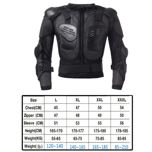 Motorcycle Protection Riding Gear Jacket Armor Spine Shoulder  Chest Full Body - Image 13