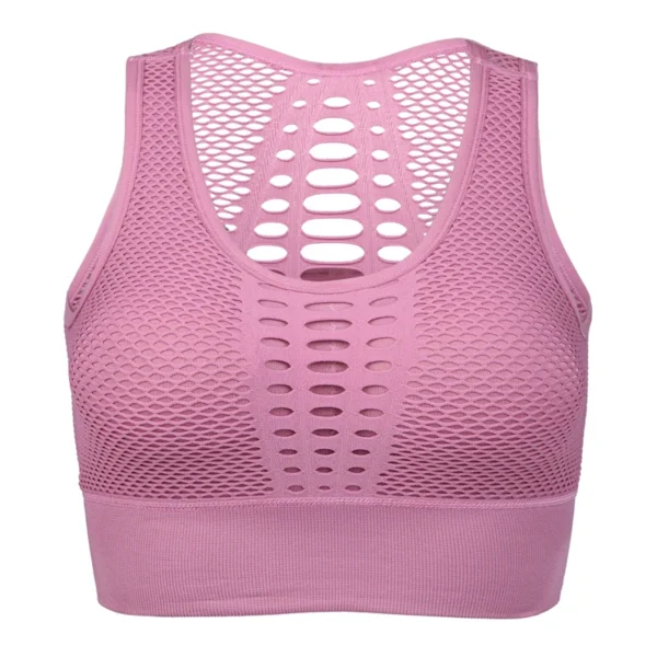 2021 Seamless Sports Bra Top Fitness Women Racerback Running Crop Tops Pink Workout Padded Yoga Bra High Impact Activewear - Image 2