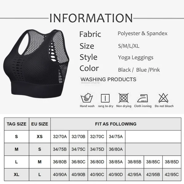 2021 Seamless Sports Bra Top Fitness Women Racerback Running Crop Tops Pink Workout Padded Yoga Bra High Impact Activewear - Image 6