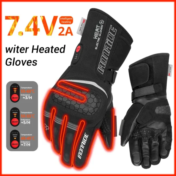 Motorcycle Gloves Outdoor Touch Screen Electric Heating Gloves Windproof And Waterproof Motorcycle Riding Heating Gloves - Image 10