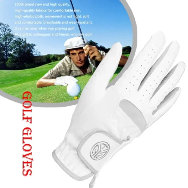 1 Pcs Men's Left Hand Golf Glove Right Hand Micro Soft Fiber Breathable Mens Golf Gloves White Color - Image 9