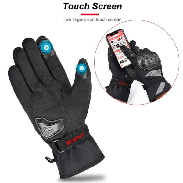 SUOMY Waterproof Windproof Motorcycle Riding Gloves Men Women Winter Warm Motorbike Luvas Touch Screen Motor Motocross Glove - Image 4