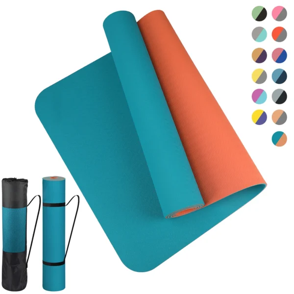 Thick two-color, non-slippery TPE yoga mat, high quality movement for fitness fitness in the home of the tasteless Pad180 * 57cm