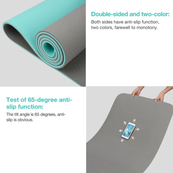 Thick two-color, non-slippery TPE yoga mat, high quality movement for fitness fitness in the home of the tasteless Pad180 * 57cm