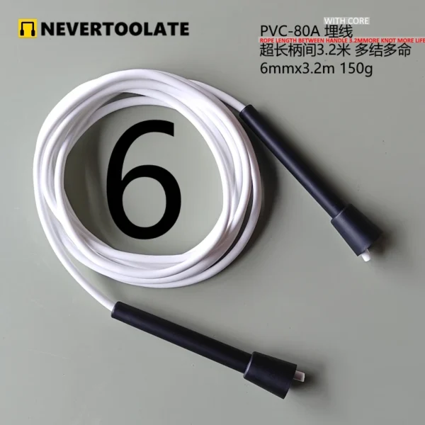 NEVERTOOLATE 6mm diameter PVC jump ROPE 130 GRAM finess crossfit ra handle yellow purple - Image 7