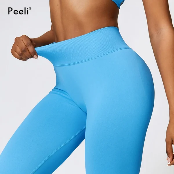 High Waist Yoga Pants Women Scrunch Gym Leggings Sport Fitness Ruched Butt Lifting Yoga Seamless Legging V Back Booty Tights - Image 4