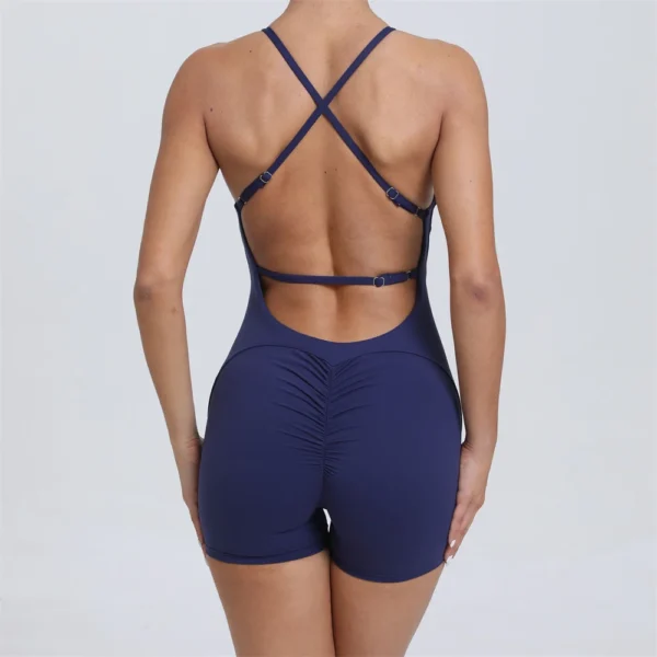 2024 Nylon Pad Bunny Sportwear Fitness Yoga Set Workout Flared Legging One Piece Jumpsuit Pants Exercise Active Wear Bodysuit - Image 19