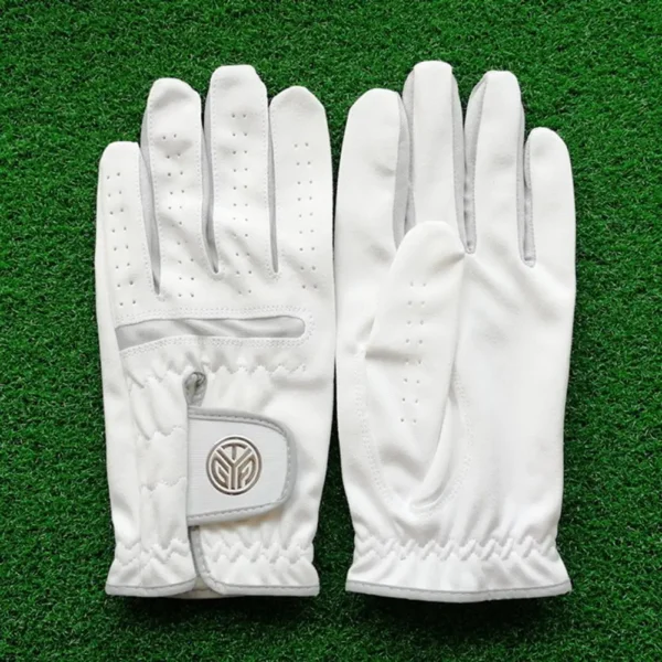 1 Pcs Men's Left Hand Golf Glove Right Hand Micro Soft Fiber Breathable Mens Golf Gloves White Color - Image 4