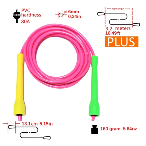 5mm 5.3mm 6mm thick rope cc HANDLE 2.8-3.2 meter long pvc skipping jump rope adult speed rope  diameter fitness crossfit cheap - Image 9