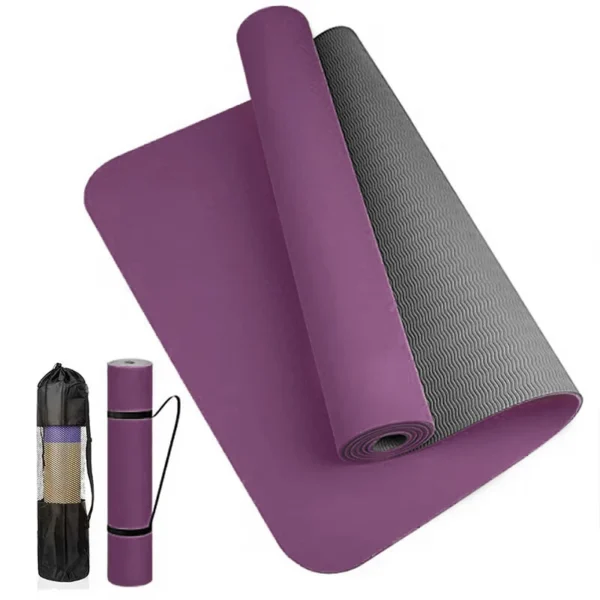 Thick two-color, non-slippery TPE yoga mat, high quality movement for fitness fitness in the home of the tasteless Pad180 * 57cm - Image 8