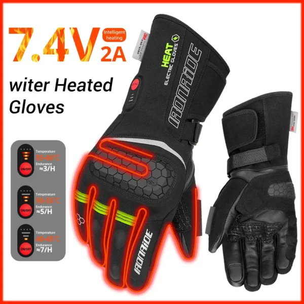 Motorcycle Gloves Outdoor Touch Screen Electric Heating Gloves Windproof And Waterproof Motorcycle Riding Heating Gloves - Image 8