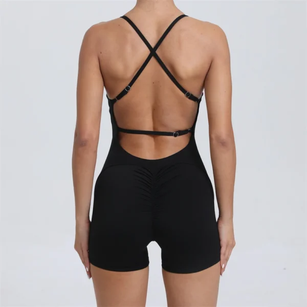 2024 Nylon Pad Bunny Sportwear Fitness Yoga Set Workout Flared Legging One Piece Jumpsuit Pants Exercise Active Wear Bodysuit - Image 18