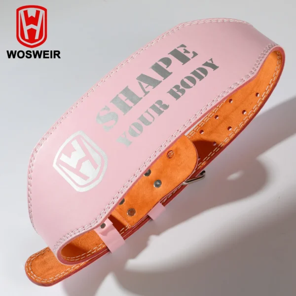 WOSWEIR Unisex Adjustable PU Leather Gym Belt Wide Wrap Training Weight Lifting Brace Straps Adult Waist Support Fitness Sports