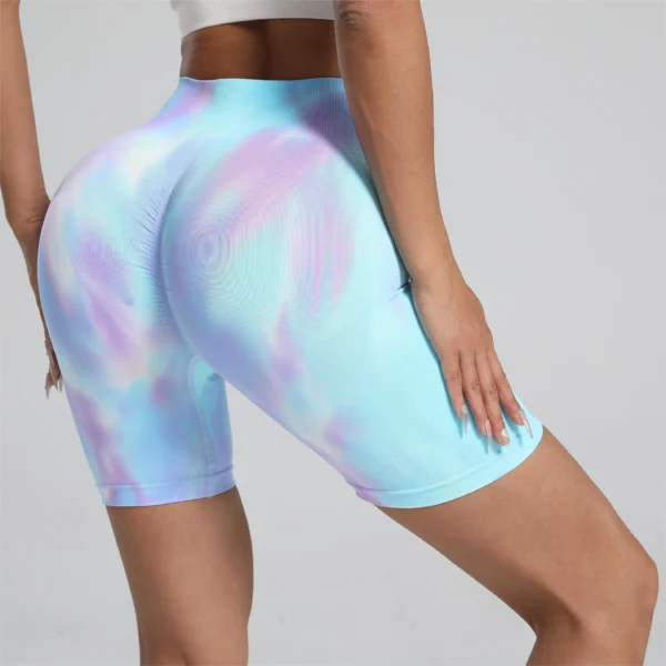 Women Tie Dye Gym Leggings Seamless Push Up Tights Training Pants Scrunch Sports High Waist Butt Lifting Workout Yoga Leggins - Image 7