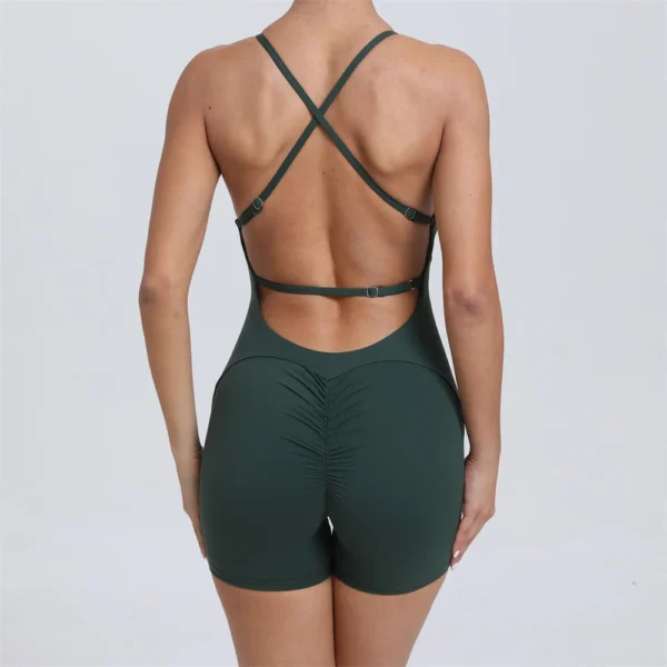 2024 Nylon Pad Bunny Sportwear Fitness Yoga Set Workout Flared Legging One Piece Jumpsuit Pants Exercise Active Wear Bodysuit - Image 10