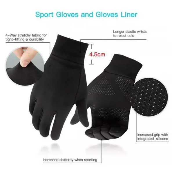 Full Finger Cycling Gloves Touchscreen Anti-slip Bicycle Motorbike Gloves Men Black Hiking Mountaineering Fishing - Image 6