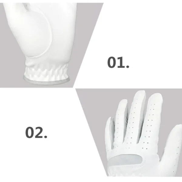 1 Pcs Men's Left Hand Golf Glove Right Hand Micro Soft Fiber Breathable Mens Golf Gloves White Color - Image 5