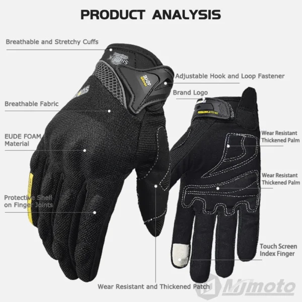 Summer Motorcycle Riding Gloves Man Breathable Motocross Gloves Hard Shell Protective MTB MX Motorbike Gloves Women Touchscreen - Image 4