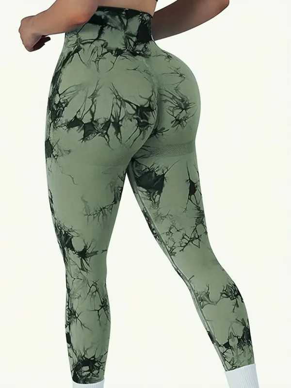 Women's Tie-Dye Seamless Peach Butt High Waist Butt Pants Stretch Fitness Yoga Pants - Image 7