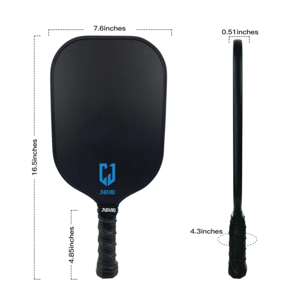 Juciao Pickleball Paddle Carbon Fiber & Fiberglass Hybrid Face Spin | Control PP Honeycomb Core Pickleball Paddle - Image 6