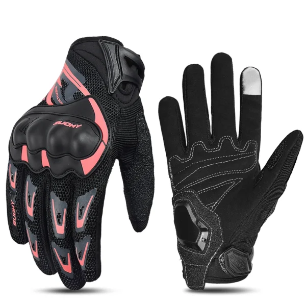 Summer Motorcycle Gloves Man Touchscreen Motocross Gloves Hard Shell Protective Motorbike Gloves Lady Pink Women Breathable Mesh - Image 9