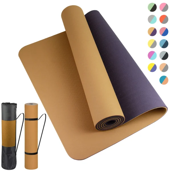 Thick two-color, non-slippery TPE yoga mat, high quality movement for fitness fitness in the home of the tasteless Pad180 * 57cm