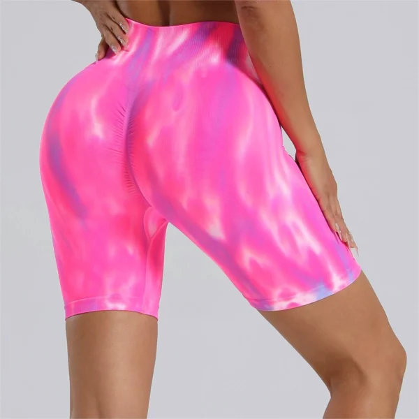 Women Tie Dye Gym Leggings Seamless Push Up Tights Training Pants Scrunch Sports High Waist Butt Lifting Workout Yoga Leggins - Image 2