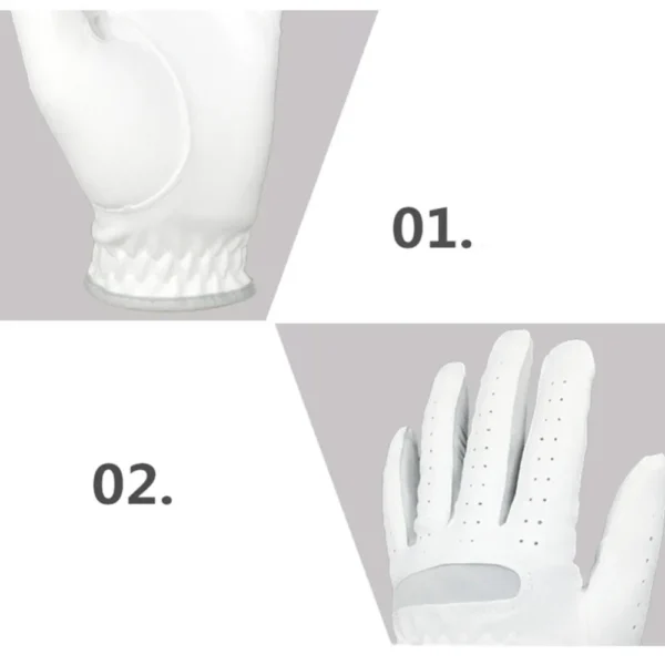 1 Pcs Men's Left Hand Golf Glove Right Hand Micro Soft Fiber Breathable Mens Golf Gloves White Color - Image 14