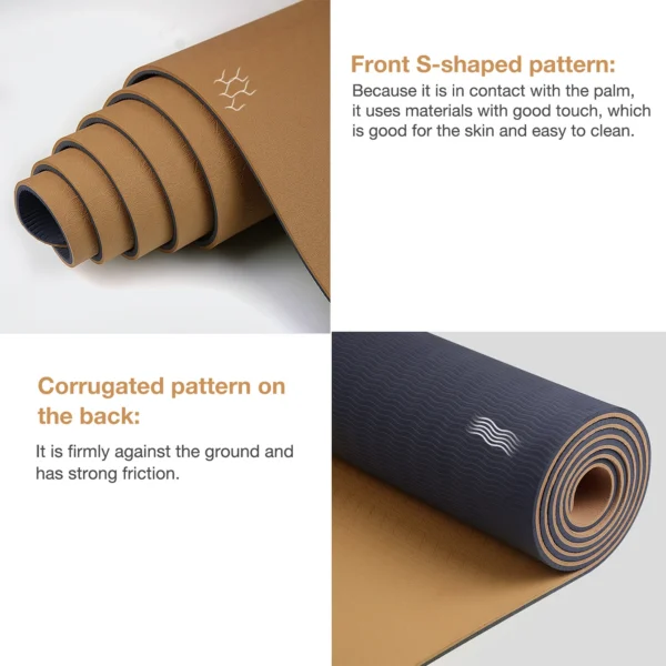 Thick two-color, non-slippery TPE yoga mat, high quality movement for fitness fitness in the home of the tasteless Pad180 * 57cm - Image 5