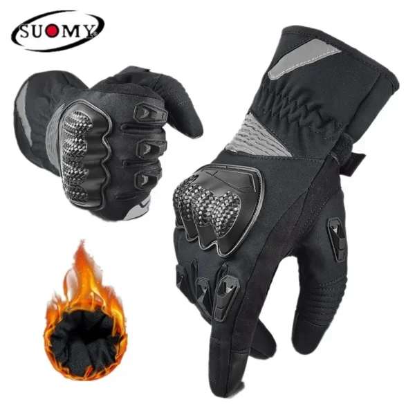 SUOMY Waterproof Windproof Motorcycle Riding Gloves Men Women Winter Warm Motorbike Luvas Touch Screen Motor Motocross Glove