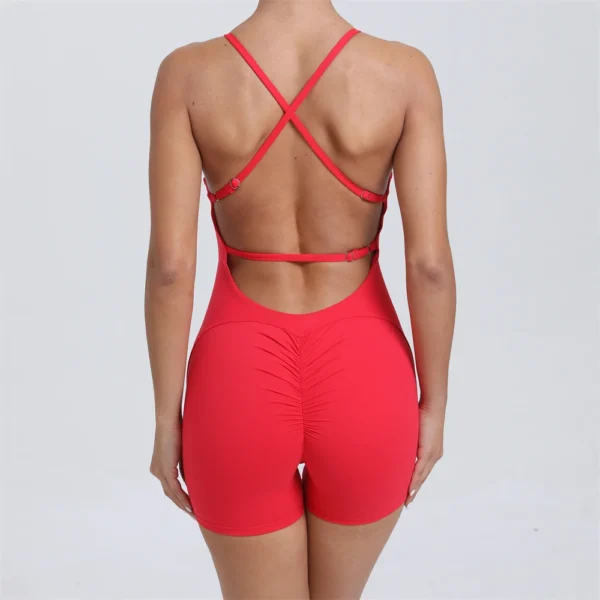 2024 Nylon Pad Bunny Sportwear Fitness Yoga Set Workout Flared Legging One Piece Jumpsuit Pants Exercise Active Wear Bodysuit - Image 20