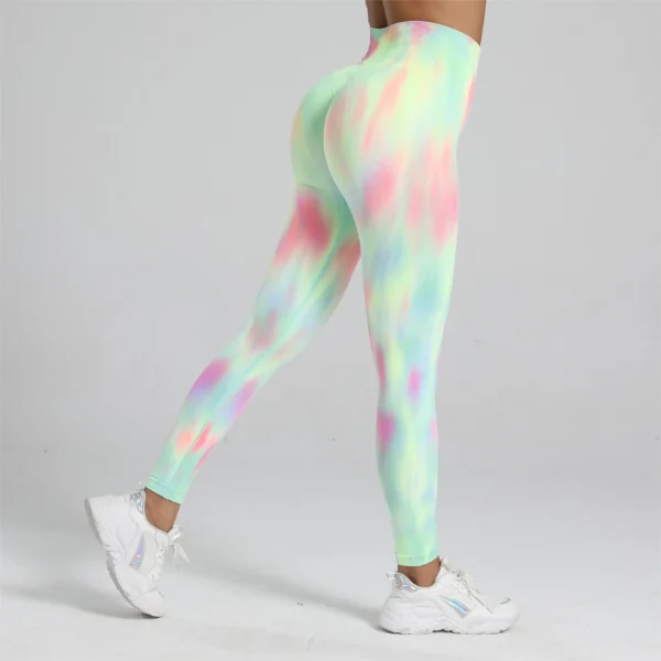 Women Tie Dye Gym Leggings Seamless Push Up Tights Training Pants Scrunch Sports High Waist Butt Lifting Workout Yoga Leggins - Image 13