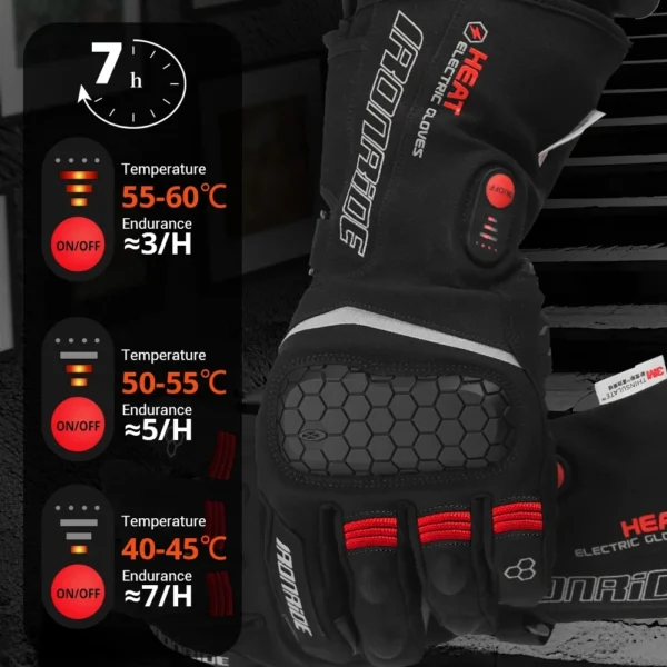 Motorcycle Gloves Outdoor Touch Screen Electric Heating Gloves Windproof And Waterproof Motorcycle Riding Heating Gloves - Image 5