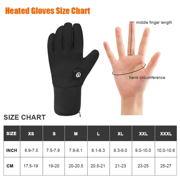 Heated Waterproof Windproof Motorcycle Gloves Motorbike Riding Glove Touch Screen Gloves Warmer Covers Hand Warmer Winter - Image 6