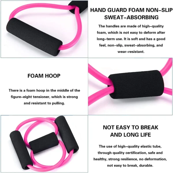 8 Shape Yoga Pull Up Band Elastic Band Rope Latex Rubber Arm Resistance Fitness Exercise Chest Expander Pilates Yoga Home Gym - Image 2