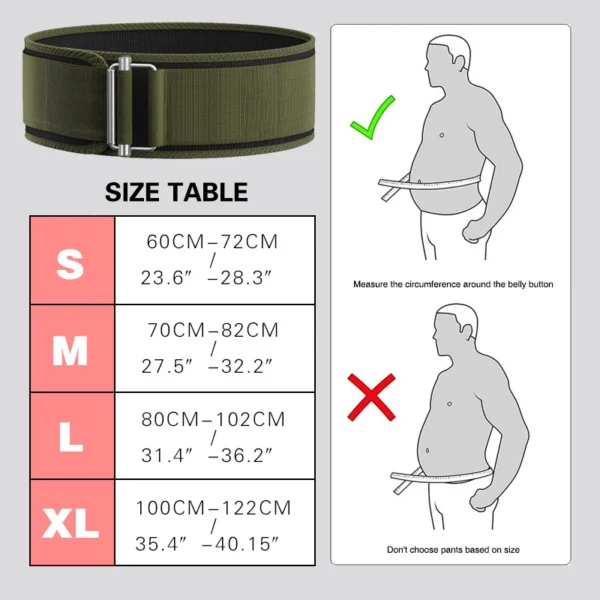 Quick Locking Weightlifting Belt Adjustable Nylon Gym Workout Belts for Men and Women Deadlifting Squatting Lifting Back Support - Image 4