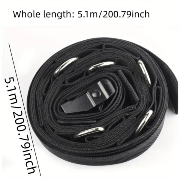 1pc Segmented Fitness Resistance Rope with Door Buckle and Door Anchor Hanging Training Belt for Fitness Body Strength Training - Image 6