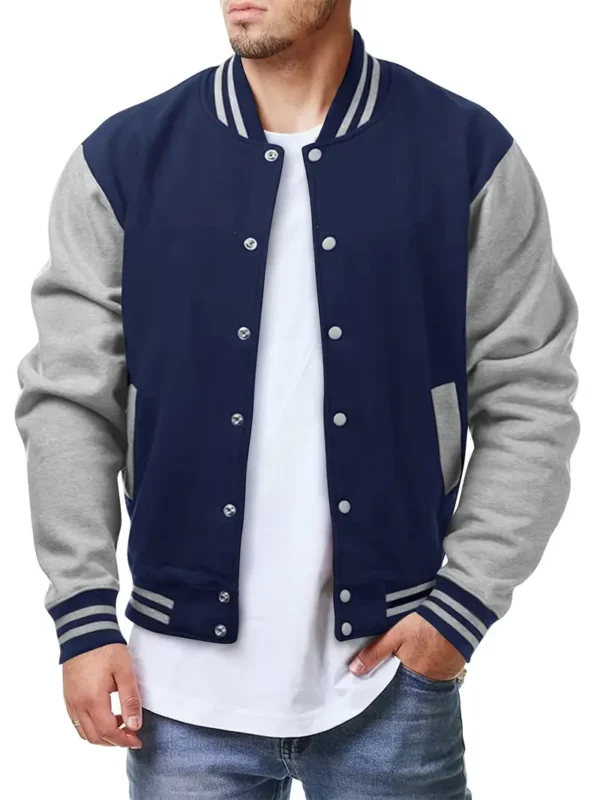 Men's Baseball Sports Active Windproof Jackets Men's Simple Style Clothing For Autumn Winter As Gifts Workout Training