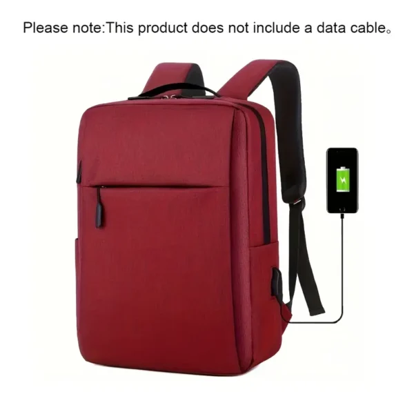 1pc Grey Business Laptop Backpack, Lightweight Fabric Travel Bag with Adjustable Strap, Zipper Closure, Polyester Lining, Sewing Thread Detail, Lace-Up Design for School, Outdoor, Valentines Gift