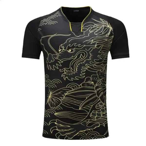 Quick Dragon Table Tennis Clothing Mens and Womens T-shirt Badminton Uniform Mens Table Tennis
