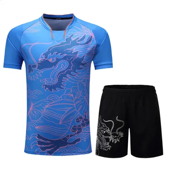 Quick Dragon Table Tennis Clothing Mens and Womens T-shirt Badminton Uniform Mens Table Tennis - Image 2