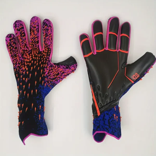 1 Pair of Professional Football Goalkeeper Gloves - Thickened, Knit Fabric, All-Season Protective Gloves for Adult Soccer Goalies, Black with Green and Yellow Accents, Pull-On Design, Hand Washable, Soccer Goalie Gear | Vibrant Glove Design | Knit Construction, Soccer Equipment