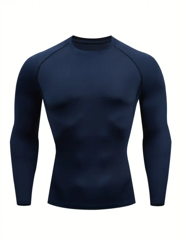 Men's Compression Shirts: Get Fit Fast With Long Sleeve Athletic Workout Tops! - Image 2