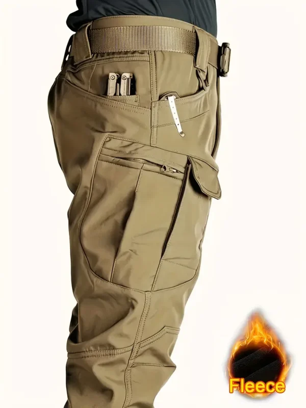 Warm And Durable Fleece-Lined Pants for Autumn And Winter, Featuring Multiple Pockets, Windproof Design, And Suitable for Training. - Image 3