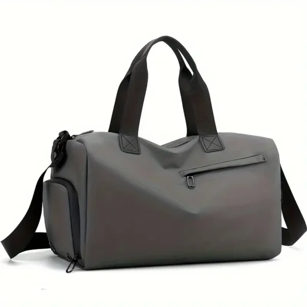 Black Gym Bag with Shoe Compartment Men's Weekend Fitness Travel Pouch - Image 2