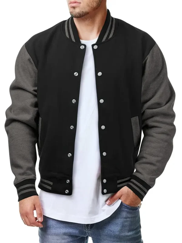 Men's Baseball Sports Active Windproof Jackets Men's Simple Style Clothing For Autumn Winter As Gifts Workout Training - Image 2