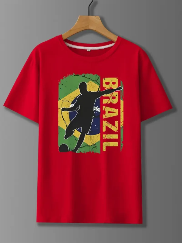 Football Jersey T-Shirt – 3D Printed Sports Soccer Uniform with Flag | Summer Men’s Clothing