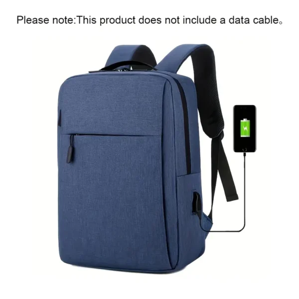 1pc Grey Business Laptop Backpack, Lightweight Fabric Travel Bag with Adjustable Strap, Zipper Closure, Polyester Lining, Sewing Thread Detail, Lace-Up Design for School, Outdoor, Valentines Gift - Image 2
